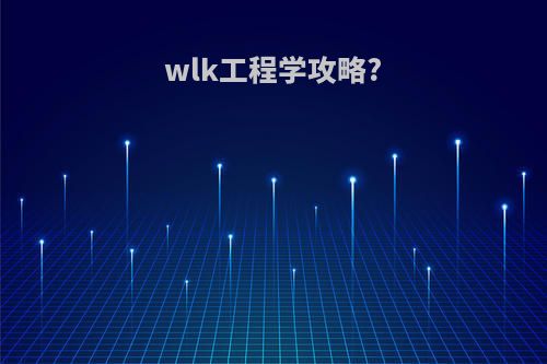 wlk工程学攻略?