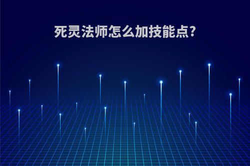 死灵法师怎么加技能点?