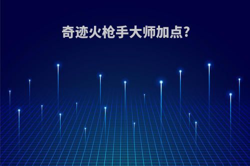 奇迹火枪手大师加点?