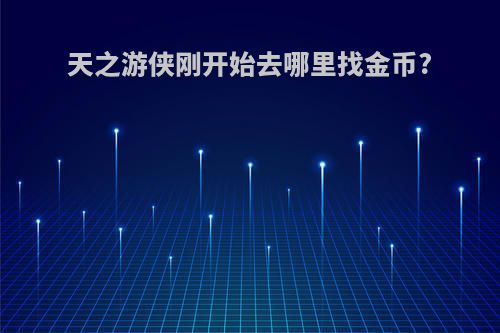 天之游侠刚开始去哪里找金币?