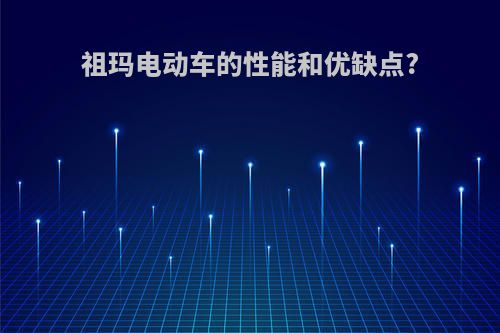 祖玛电动车的性能和优缺点?