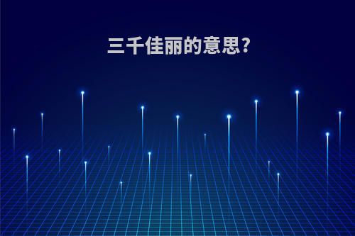 三千佳丽的意思?