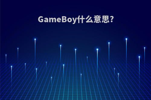 GameBoy什么意思?