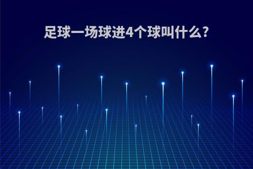 足球一场球进4个球叫什么?