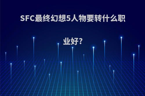 SFC最终幻想5人物要转什么职业好?