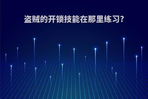 盗贼的开锁技能在那里练习?