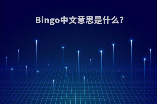 Bingo中文意思是什么?