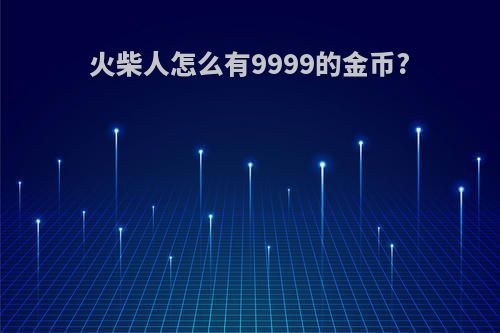 火柴人怎么有9999的金币?