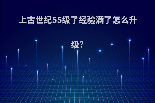 上古世纪55级了经验满了怎么升级?