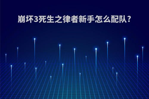崩坏3死生之律者新手怎么配队?