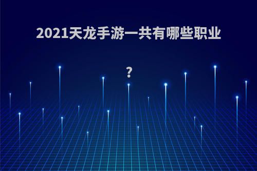 2021天龙手游一共有哪些职业?
