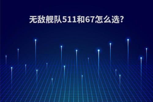 无敌舰队511和67怎么选?
