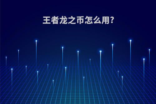王者龙之币怎么用?