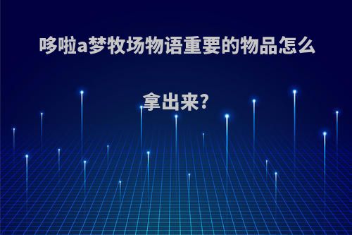 哆啦a梦牧场物语重要的物品怎么拿出来?