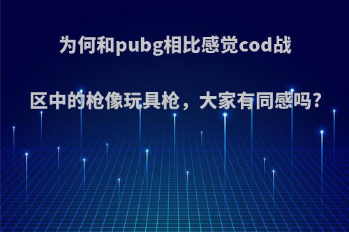 为何和pubg相比感觉cod战区中的枪像玩具枪，大家有同感吗?