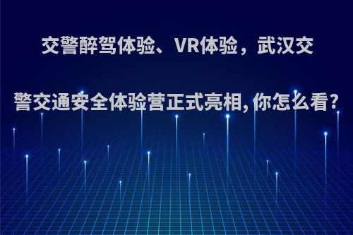 交警醉驾体验、VR体验，武汉交警交通安全体验营正式亮相, 你怎么看?