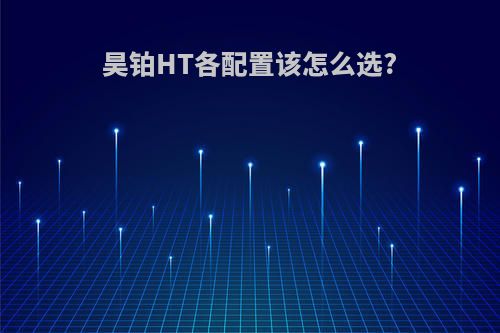 昊铂HT各配置该怎么选?