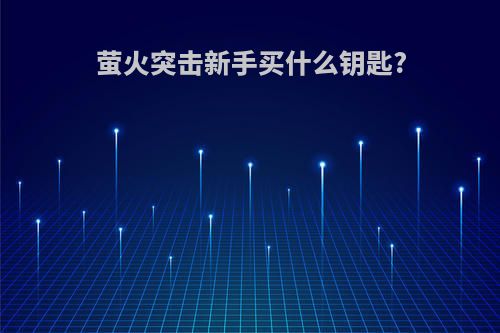 萤火突击新手买什么钥匙?
