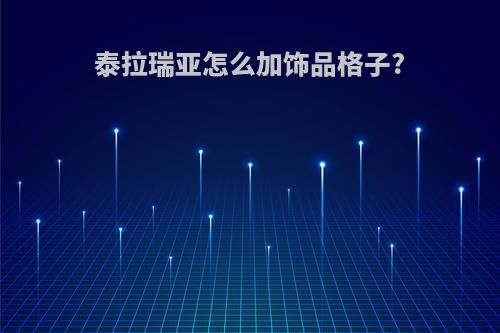 泰拉瑞亚怎么加饰品格子?