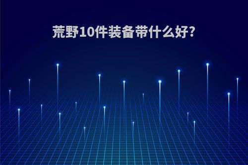 荒野10件装备带什么好?