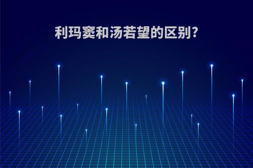 利玛窦和汤若望的区别?