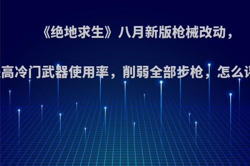 《绝地求生》八月新版枪械改动，为提高冷门武器使用率，削弱全部步枪，怎么评价?
