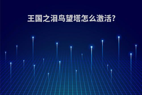 王国之泪鸟望塔怎么激活?