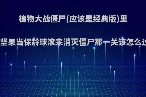 植物大战僵尸(应该是经典版)里拿坚果当保龄球滚来消灭僵尸那一关该怎么过?