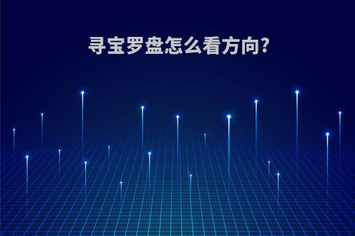 寻宝罗盘怎么看方向?