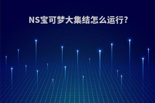 NS宝可梦大集结怎么运行?