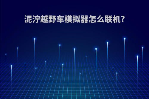 泥泞越野车模拟器怎么联机?