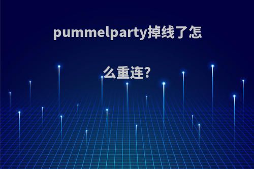 pummelparty掉线了怎么重连?