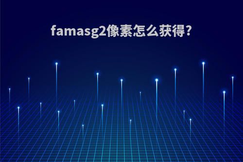 famasg2像素怎么获得?