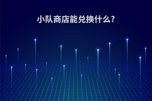 小队商店能兑换什么?