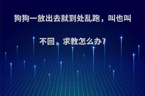 狗狗一放出去就到处乱跑，叫也叫不回，求教怎么办?