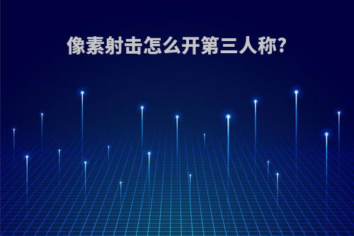 像素射击怎么开第三人称?