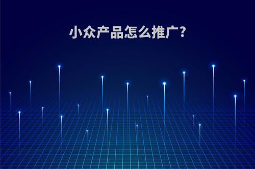 小众产品怎么推广?