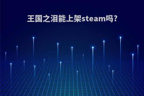 王国之泪能上架steam吗?
