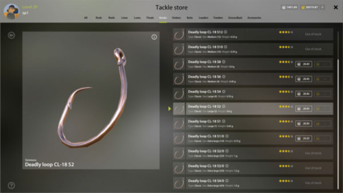 俄罗斯钓鱼4手机版鱼线轮、鱼钩、鱼线的选择